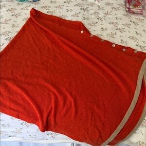 Spartina 449  cashmere , wool blend wrap, poncho with Button Detail